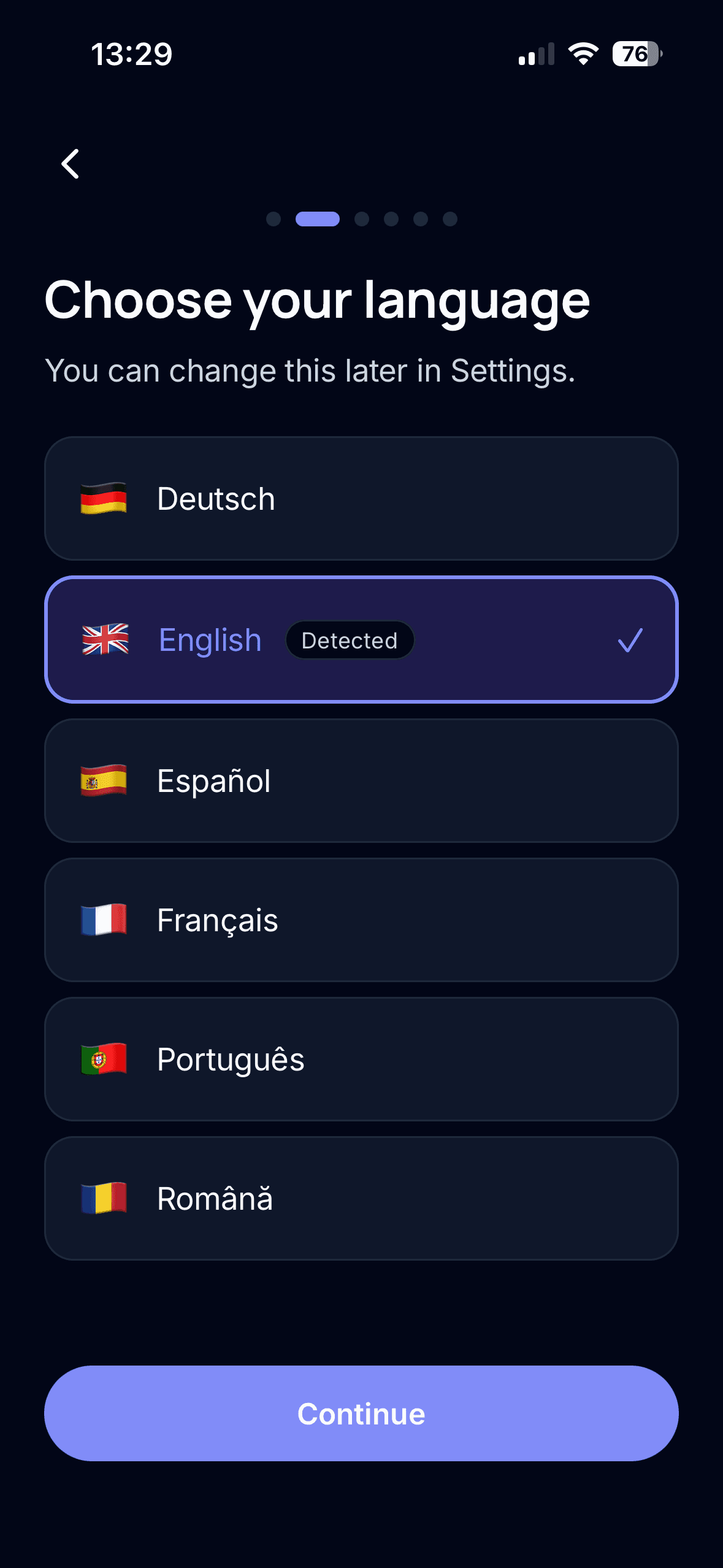 Six languages, smart-detected